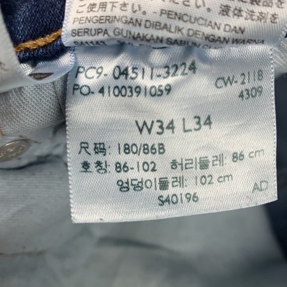 Levi Strauss “513” slim straight leg blue jeans size 34 - Picture 12 of 13